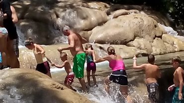 Family water falls, Falmouth , blue hole falls tours