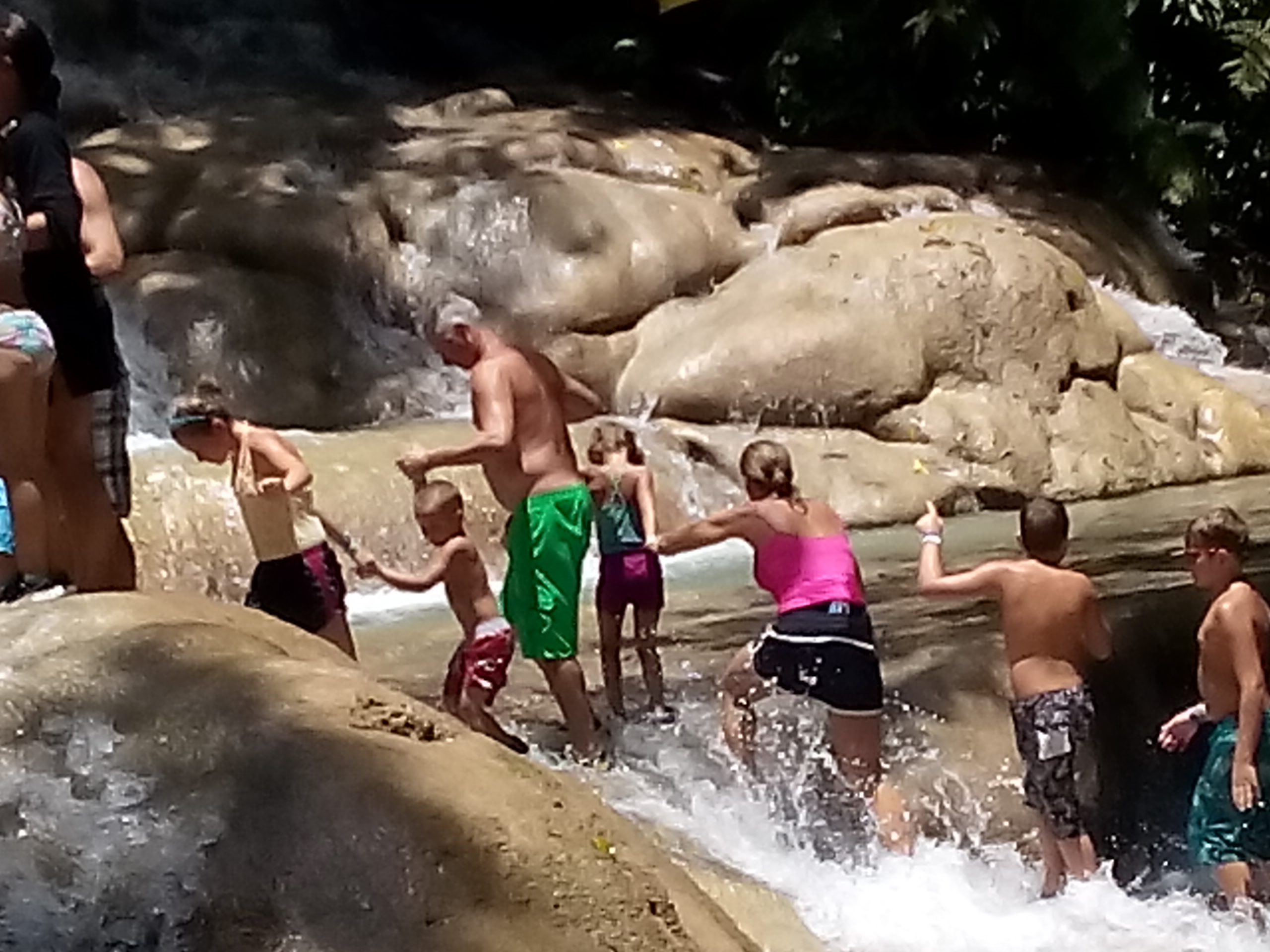 Family water falls, Falmouth , blue hole falls tours